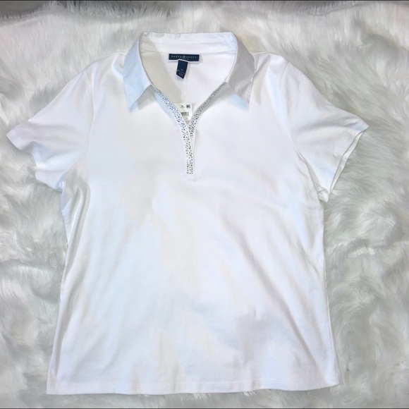 Karen Scott Woman Embellished Pool Shirt - Picture 6 of 7